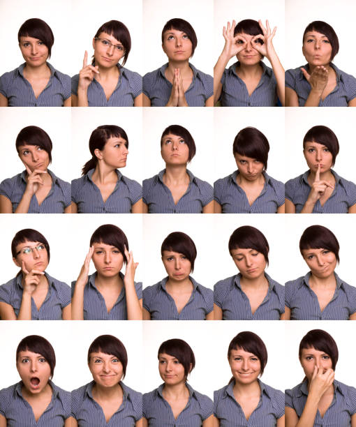 istock Useful facial expressions. Actor faces. 159025042