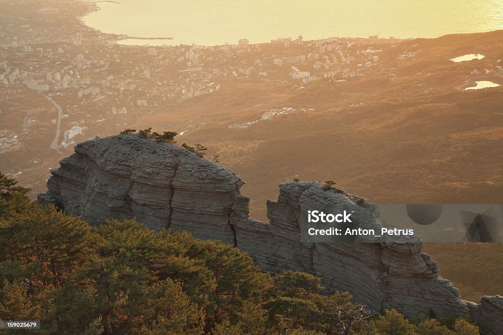 The rocks in mountains The rocks in mountains at dawn Dawn Stock Photo