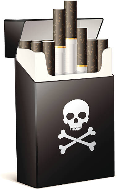 ilustrações de stock, clip art, desenhos animados e ícones de fumar prejudica a saúde - cigarette tobacco symbol three dimensional shape