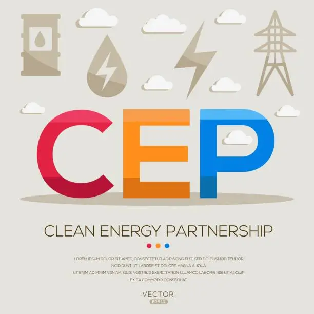 Vector illustration of CEP _ Clean Energy Partnership
