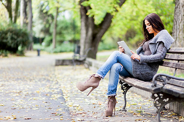 istock Young woman with tablet 159027519