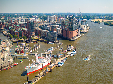 Hamburg Harbour at a summer day