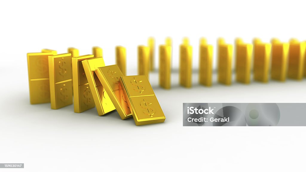 Golden dólar domino - Foto de stock de Dominó libre de derechos