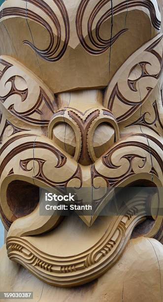Maori Carving In Christchurch New Zealand Stock Photo - Download Image Now - Carving - Craft Product, Christchurch - New Zealand, New Zealand