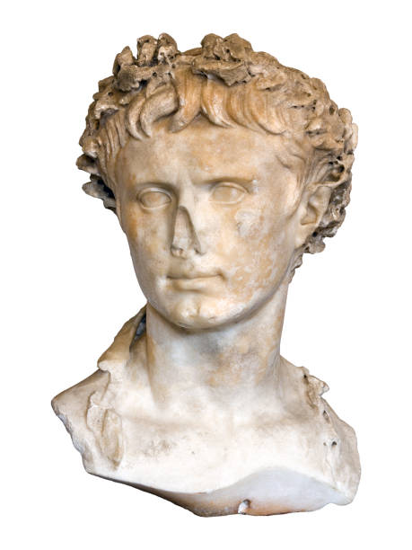 istock Marble bust of Augustus Caesar from Prima Porta isolated 1590326011
