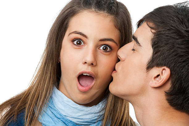 istock Surprised by kiss on cheek. 159033662