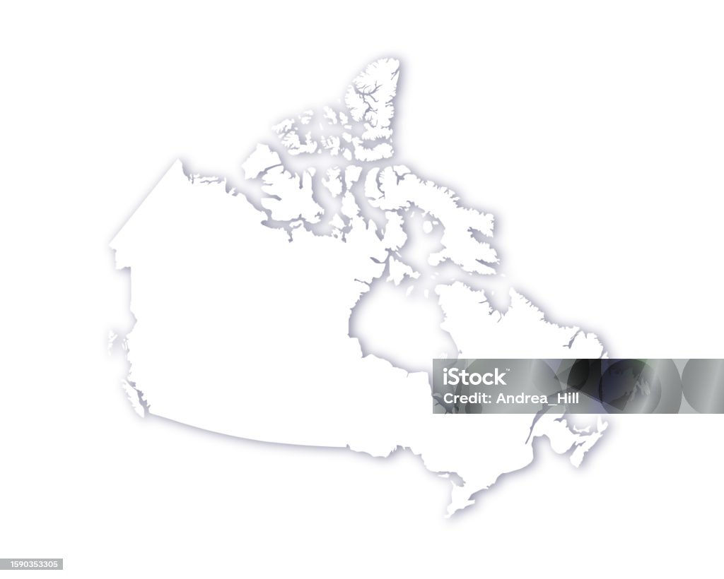 Subtle Canadian Map Canada Soft Drop Shadow Vector Map Illustration Stock Illustration ...