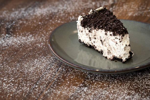 A delicious cheese cake made with black chocolate biscuits, Braga, Portugal.