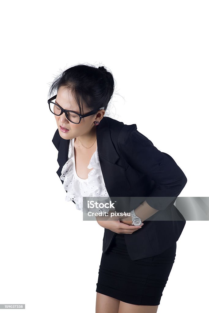 Business-Frau mit Bauchschmerzen leidet - Lizenzfrei Bauch Stock-Foto