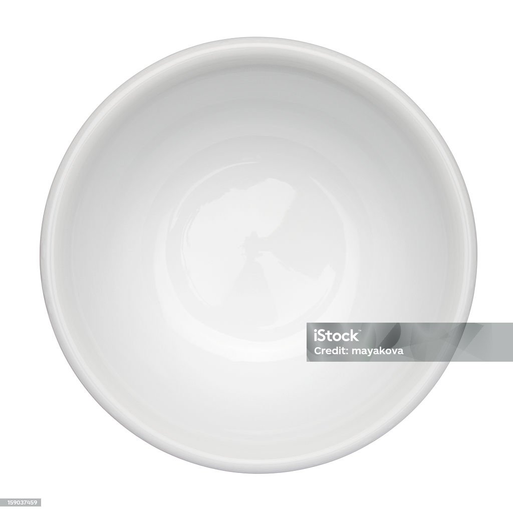 Vacío, blanco bowl contra fondo blanco - Foto de stock de Cuenco libre de derechos