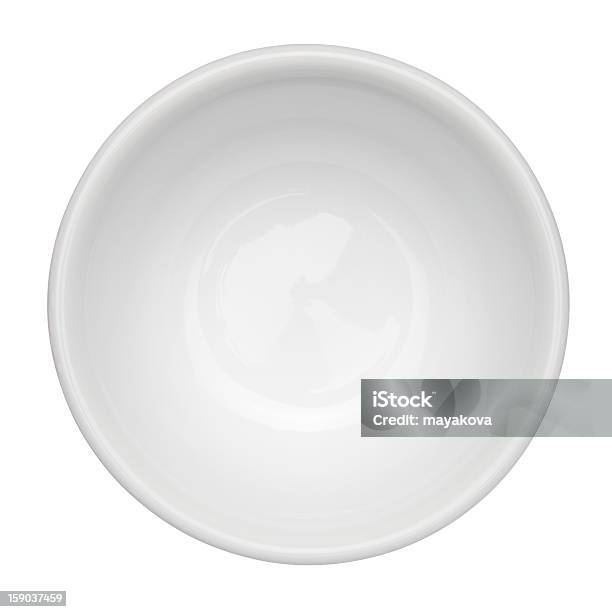 Vacío Blanco Bowl Contra Fondo Blanco Foto de stock y más banco de imágenes de Cuenco - Cuenco, Blanco - Color, Cuenco vacío