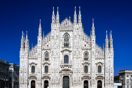 Italy : Milan cathedral, named « il Duomo », in gothic style.