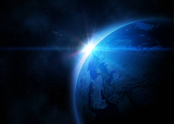 Planet Earth in space stock photo