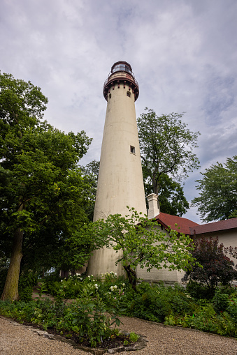 A lighthouse along Lake Michigan.