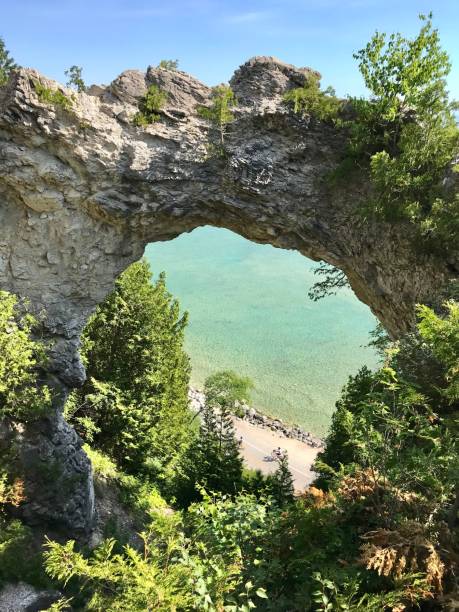 istock Arched Rock feature above Lake Huron on Mackinac Island 1590390245