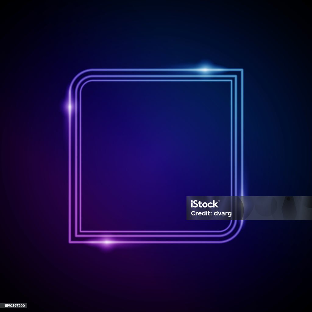Picture Frame Design Color:blue Glow Frame Stock Illustration - Download Image Now - Abstract ...