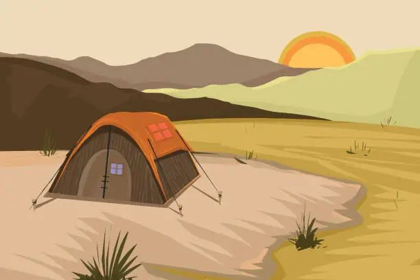 Vector illustration of Camping