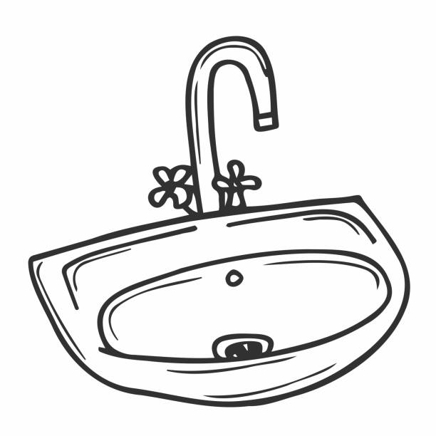 istock Toilet sink hand drawn outline doodle icon. Sink vector sketch illustration for print, web, mobile and infographics isolated on white background. 1590422395