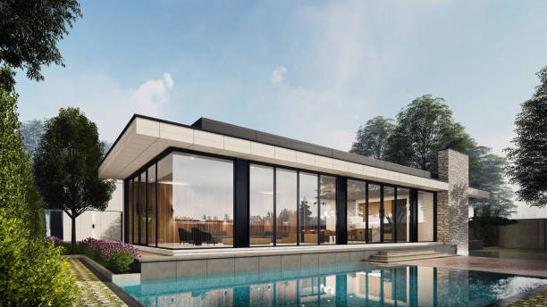 istock Modern House Exterior Scene 1590451618