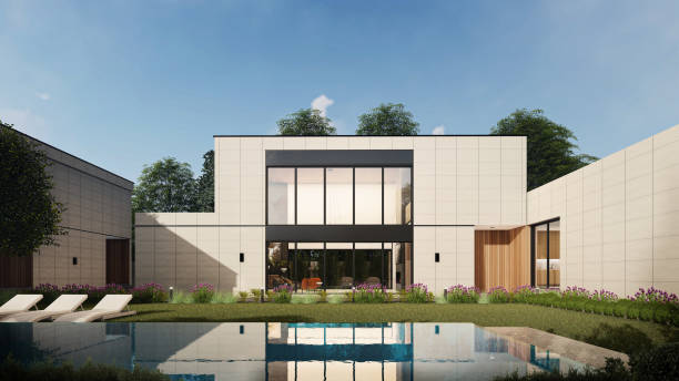 istock Modern House Exterior Scene 1590452143