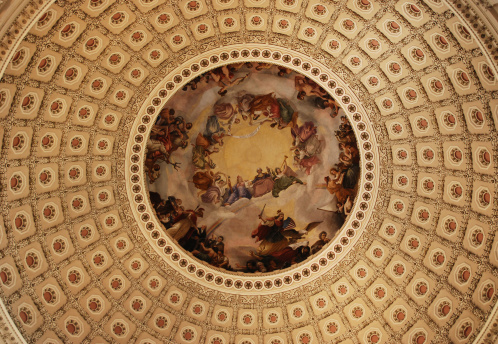 Photo of United States Capitol rotunda painting, Washington DC, USA