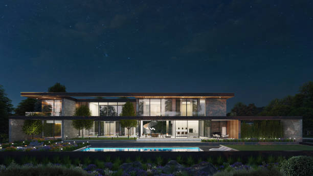istock Modern House Exterior Scene 1590470119
