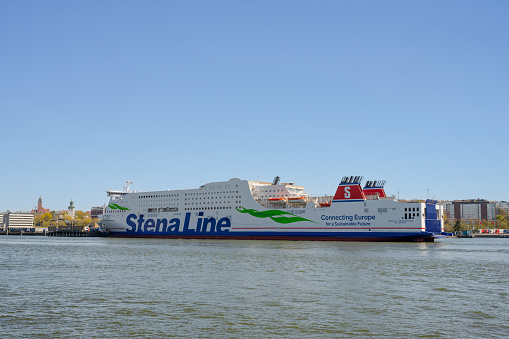 Gothenburg, Sweden - May 07 2023: Ferry Stena Scandinavica at port in Gothenburg.