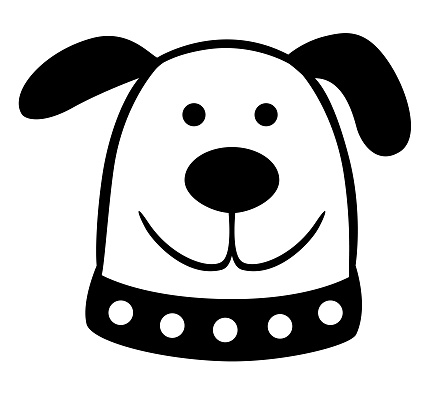 Vector illustration of a cute cartoon dog on a white background.