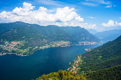 Aerial view on lake Como, in Northern Italy