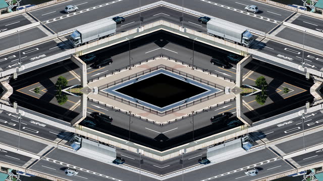 tokyo highway made into abstract pattern