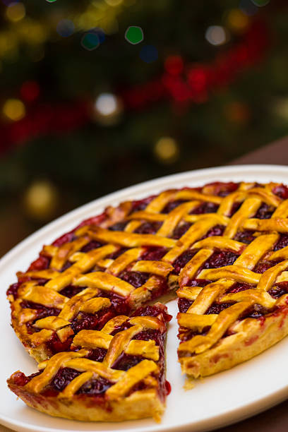 istock Slice of a Christmas strawberry pie 159050041