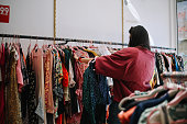 woman shopping for clothing in Los Angeles, California