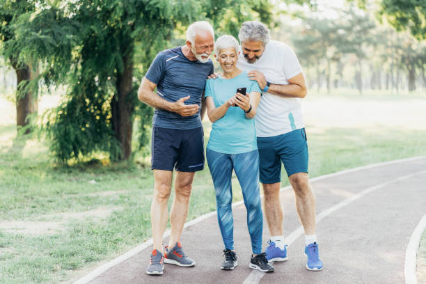 istock Senior friends training together 1590522305