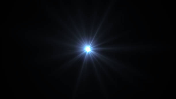 istock Optical Lens flare effect on a black background. Center position, Overlay light effect , realistic 3d render 1590523388