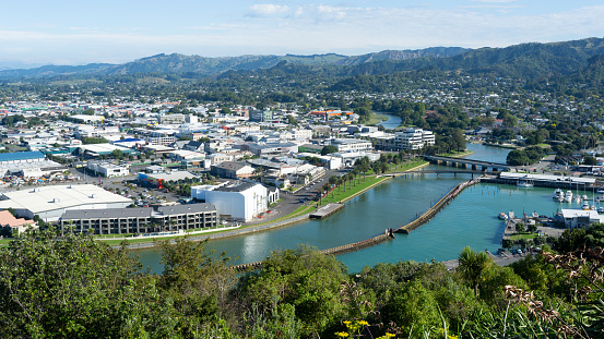 Overlooking the town of Gisborne, New Zealand from Kaiti Hill