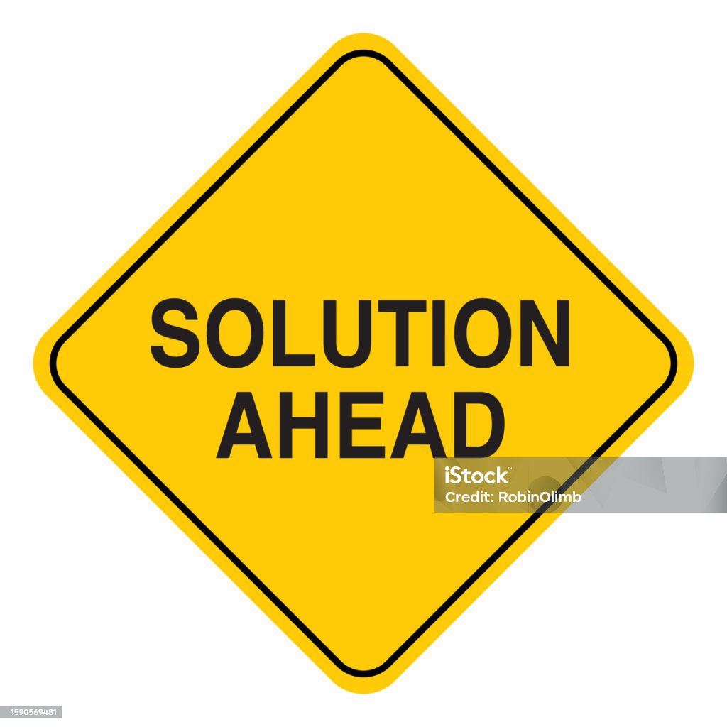 Solution Implementation Sign Solution Ahead Road Sign Stock Illustration - Download Image Now ...