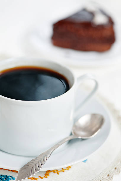 istock Cup of coffee and chocolate cake 159058693