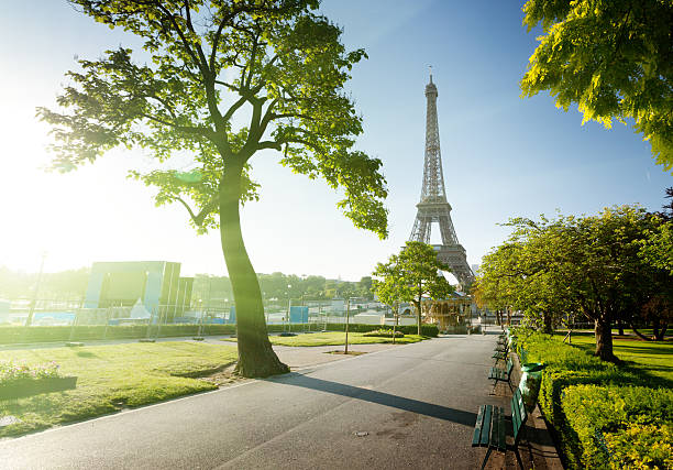 istock Enjoying the view of the Eiffel Tower, on a sunny morning  159058737