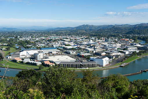 Overlooking the town of Gisborne, New Zealand from Kaiti Hill