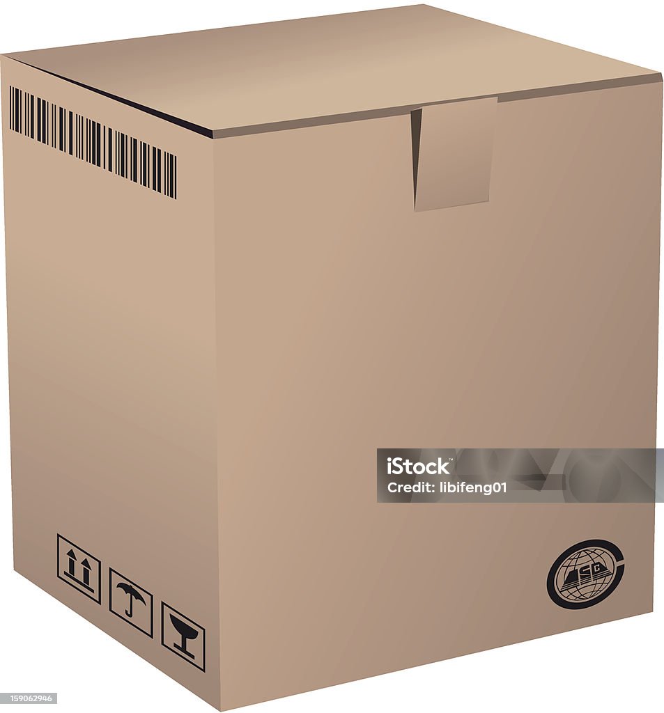 Cardboard box Cartons containing fragile items, Vector Black Color stock vector