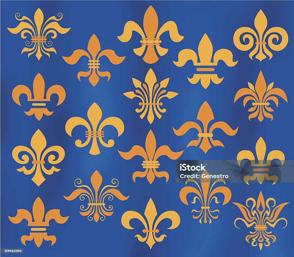 fleur de lis conjunto - Royalty-free Flor-de-lis arte vetorial