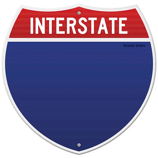 Vector illustration of Isolated Interstate Sign