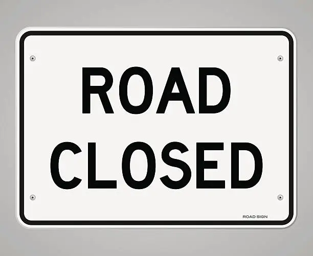 Vector illustration of Road Closed Sign