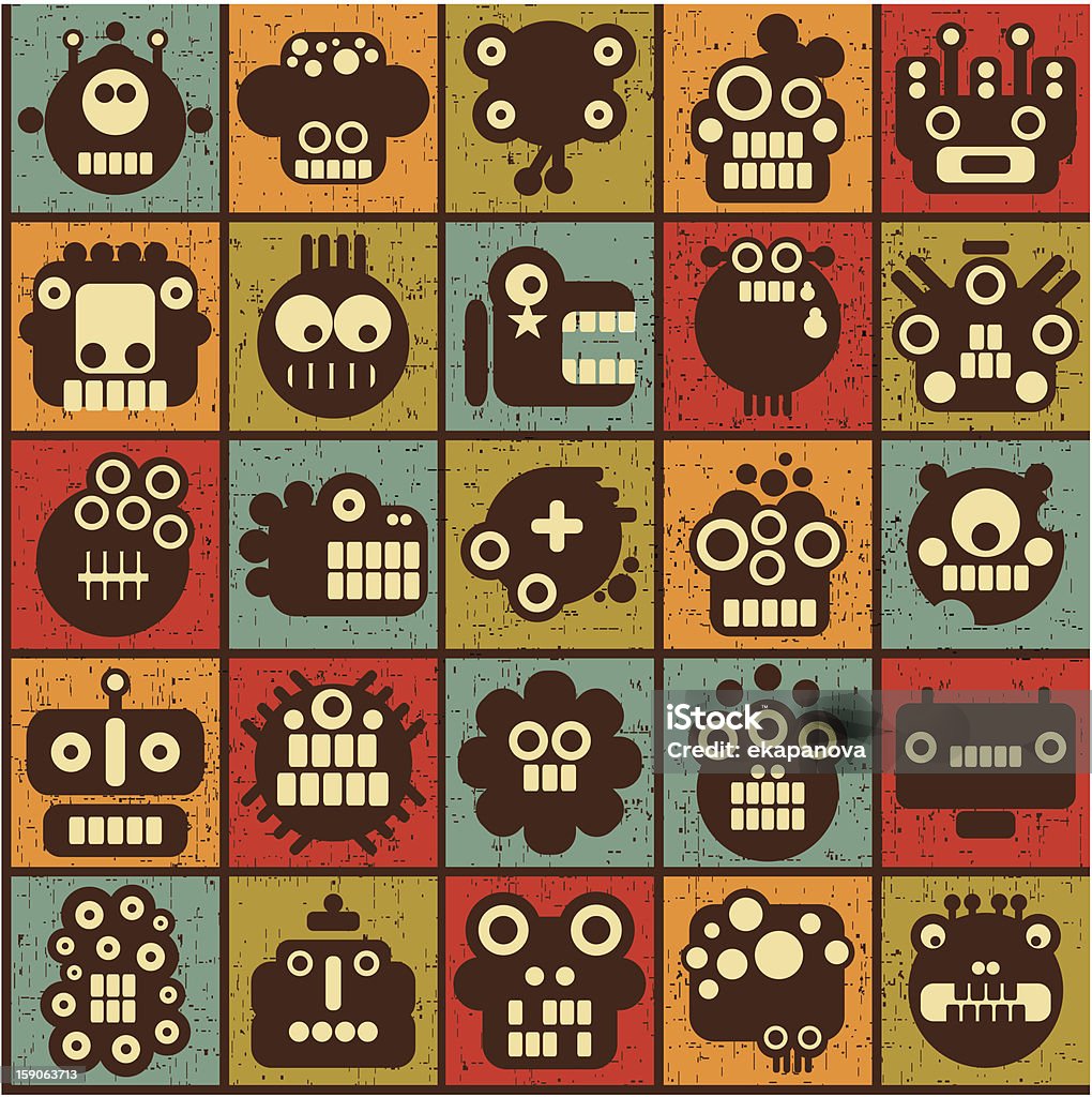 Robots, monstruos célula. - arte vectorial de Animal libre de derechos