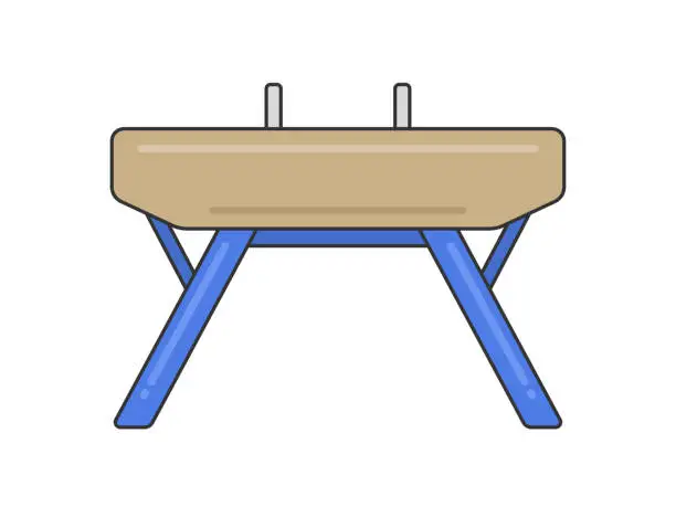 Vector illustration of Illustration of gymnastics pommel horse equipment.