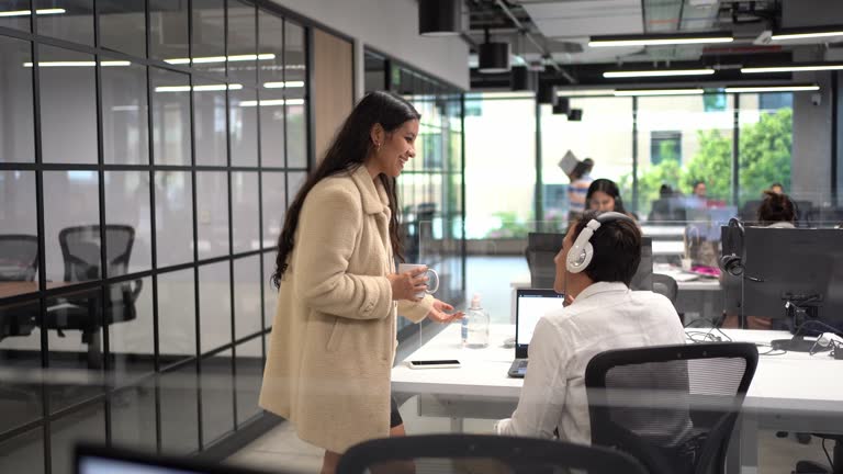 Coworkers working together in the office