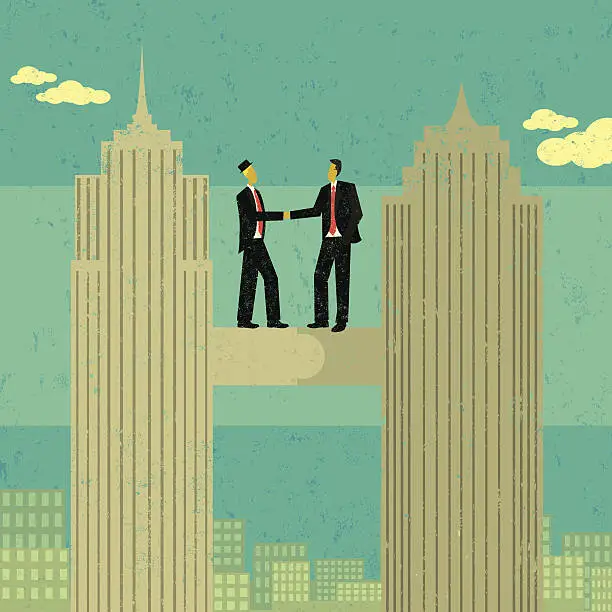 Vector illustration of Business merger