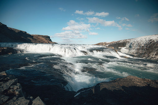 Relentless nature and magnificent ocean waves on a cold day