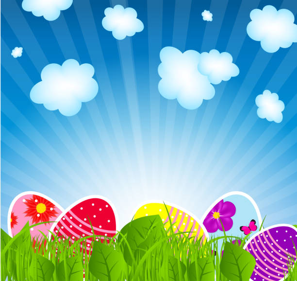 ilustracja wektorowa tle z wielkanoc jaja - easter backgrounds anniversary public speaker stock illustrations