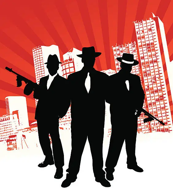 Vector illustration of Mafia Gang
